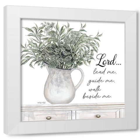 Lord Lead Me White Modern Wood Framed Art Print by Jacobs, Cindy