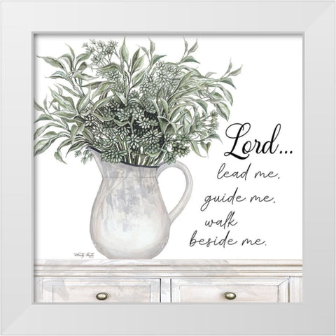 Lord Lead Me White Modern Wood Framed Art Print by Jacobs, Cindy