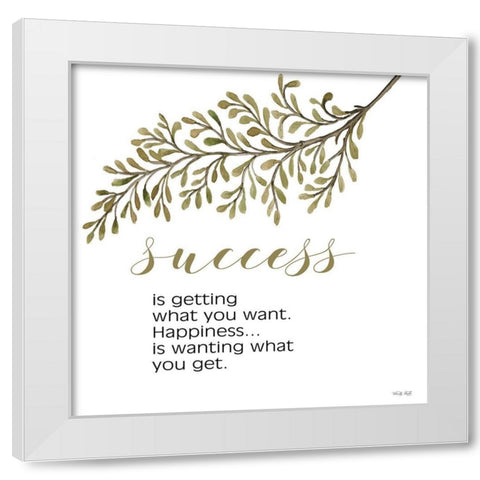 Success White Modern Wood Framed Art Print by Jacobs, Cindy