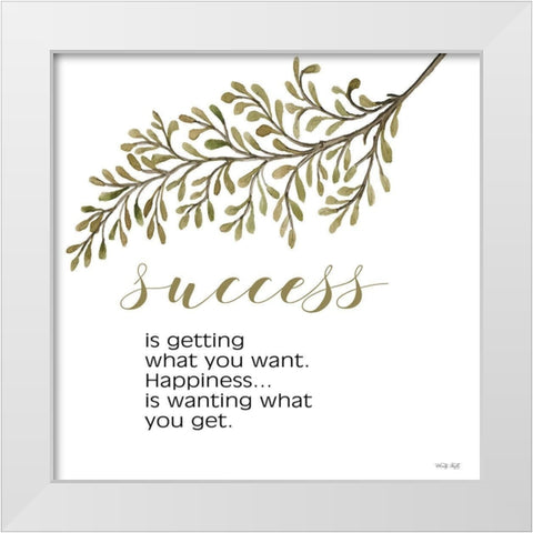 Success White Modern Wood Framed Art Print by Jacobs, Cindy