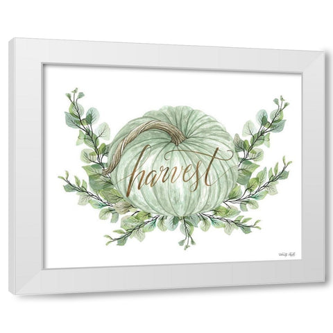 Harvest Pumpkins White Modern Wood Framed Art Print by Jacobs, Cindy