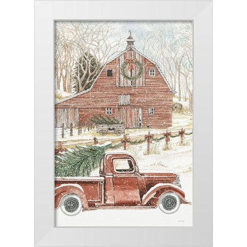 Christmas Trees for the Holidays White Modern Wood Framed Art Print by Jacobs, Cindy