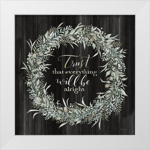 Trust Wreath White Modern Wood Framed Art Print by Jacobs, Cindy