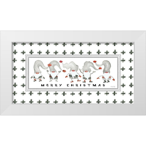 Merry Christmas Gnomes White Modern Wood Framed Art Print by Jacobs, Cindy