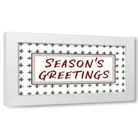 Seasons Greetings  White Modern Wood Framed Art Print by Jacobs, Cindy