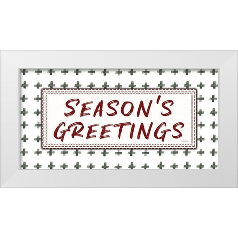 Seasons Greetings  White Modern Wood Framed Art Print by Jacobs, Cindy