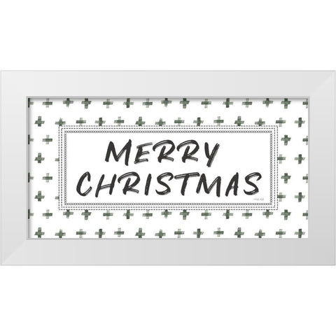 Merry Christmas   White Modern Wood Framed Art Print by Jacobs, Cindy