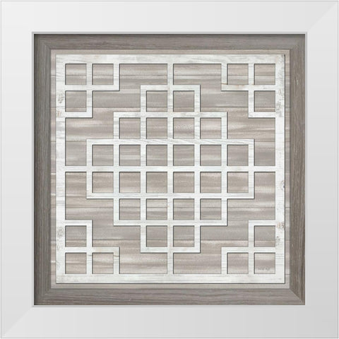 Geo Greige Deco 2 White Modern Wood Framed Art Print by Jacobs, Cindy