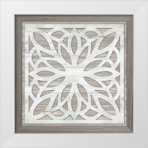 Geo Greige Deco 6 White Modern Wood Framed Art Print by Jacobs, Cindy