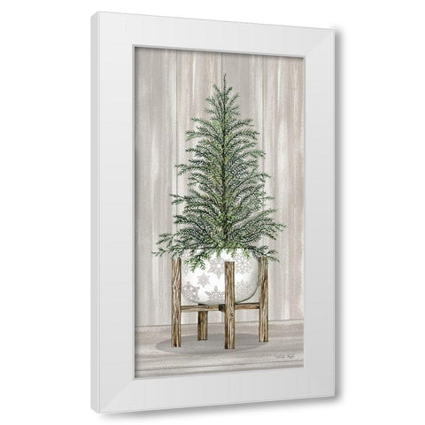 Potted Tree II White Modern Wood Framed Art Print by Jacobs, Cindy
