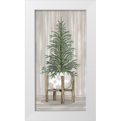 Potted Tree II White Modern Wood Framed Art Print by Jacobs, Cindy