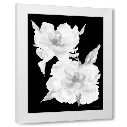 Black And White Flowers II White Modern Wood Framed Art Print by Jacobs, Cindy