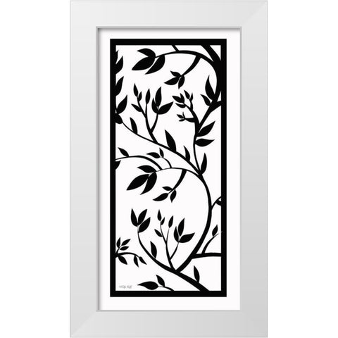 Geo Leaves White Modern Wood Framed Art Print by Jacobs, Cindy