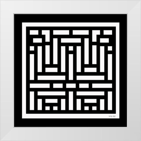 Black And White Geo II White Modern Wood Framed Art Print by Jacobs, Cindy