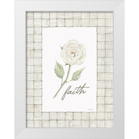 Faith Flower White Modern Wood Framed Art Print by Jacobs, Cindy