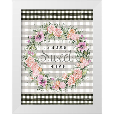 Home Sweet Home Gingham White Modern Wood Framed Art Print by Jacobs, Cindy