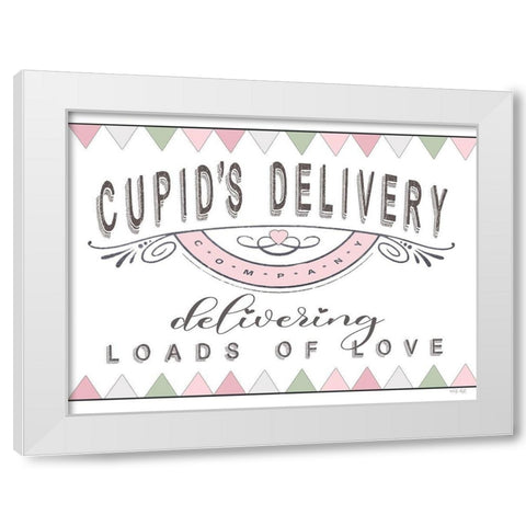 Cupids Delivery - Loads of Love White Modern Wood Framed Art Print by Jacobs, Cindy