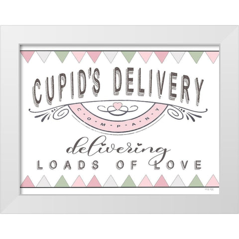 Cupids Delivery - Loads of Love White Modern Wood Framed Art Print by Jacobs, Cindy