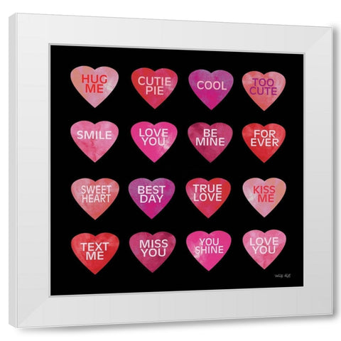 Be Mine Hearts II White Modern Wood Framed Art Print by Jacobs, Cindy