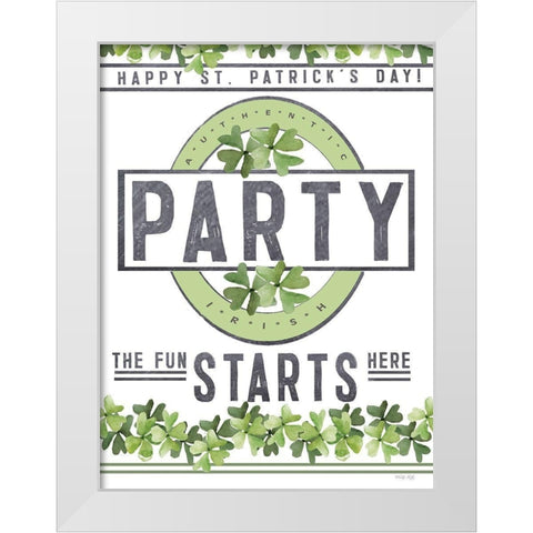 St. Patricks Day Party I White Modern Wood Framed Art Print by Jacobs, Cindy