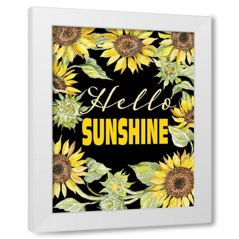 Hello Sunshine White Modern Wood Framed Art Print by Jacobs, Cindy