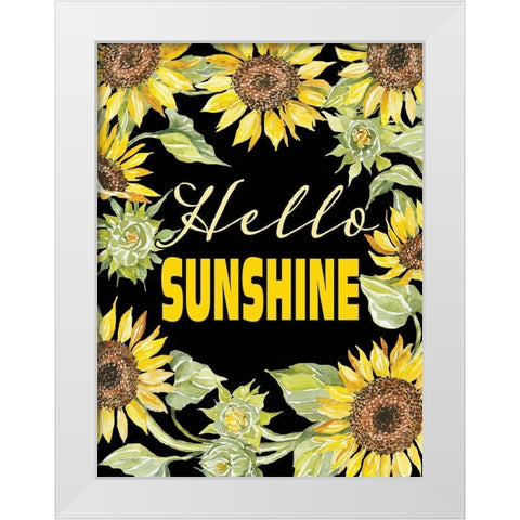 Hello Sunshine White Modern Wood Framed Art Print by Jacobs, Cindy