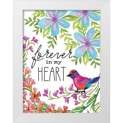 Forever in My Heart White Modern Wood Framed Art Print by Jacobs, Cindy