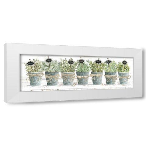 Herbs in a Row White Modern Wood Framed Art Print by Jacobs, Cindy