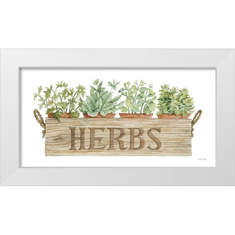 Crate of Herbs White Modern Wood Framed Art Print by Jacobs, Cindy