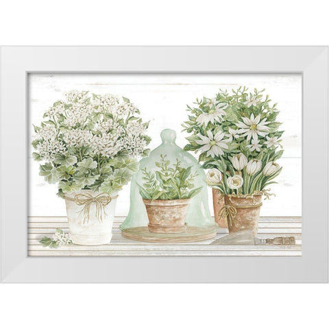 Potting Table White Modern Wood Framed Art Print by Jacobs, Cindy