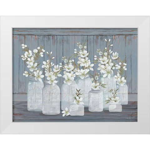 Floral Blooms White Modern Wood Framed Art Print by Jacobs, Cindy