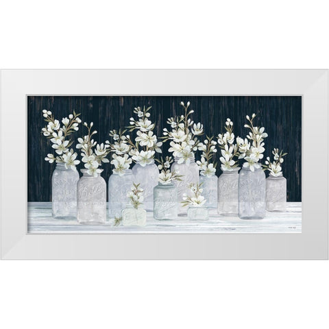 Spring Blooms in a Row White Modern Wood Framed Art Print by Jacobs, Cindy