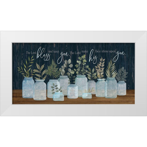 The Lord Bless You White Modern Wood Framed Art Print by Jacobs, Cindy