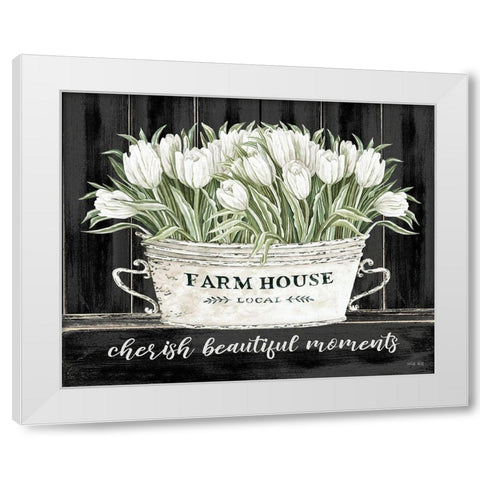 Cherish Beautiful Moments White Modern Wood Framed Art Print by Jacobs, Cindy