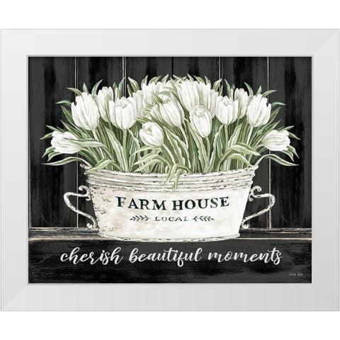 Cherish Beautiful Moments White Modern Wood Framed Art Print by Jacobs, Cindy