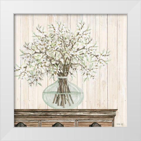 Apple Blossoms White Modern Wood Framed Art Print by Jacobs, Cindy