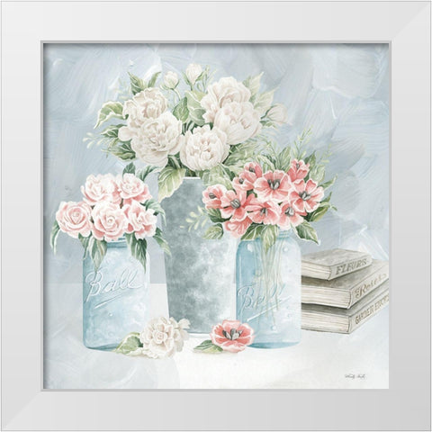 Pastel Pretties White Modern Wood Framed Art Print by Jacobs, Cindy