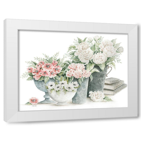Farmhouse Florals II White Modern Wood Framed Art Print by Jacobs, Cindy