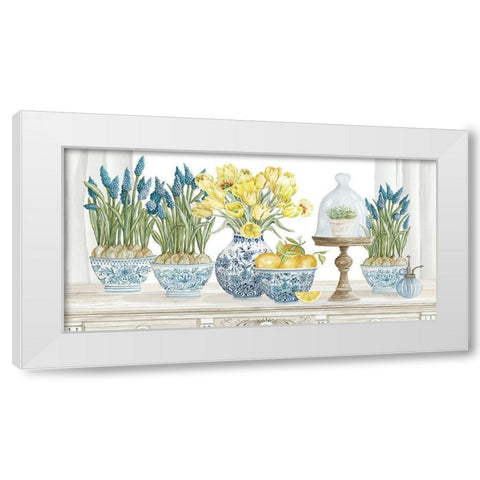 Spring Blooms White Modern Wood Framed Art Print by Jacobs, Cindy