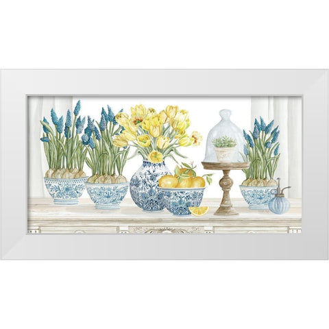 Spring Blooms White Modern Wood Framed Art Print by Jacobs, Cindy