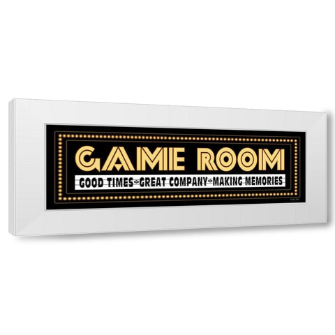 Game Room Sign White Modern Wood Framed Art Print by Jacobs, Cindy