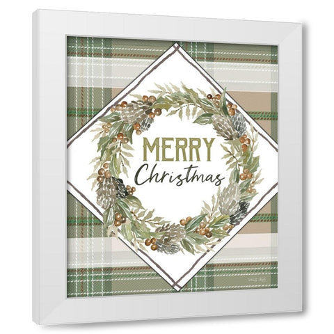Merry Christmas White Modern Wood Framed Art Print by Jacobs, Cindy