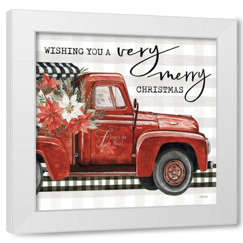 A Very Merry Christmas White Modern Wood Framed Art Print by Jacobs, Cindy
