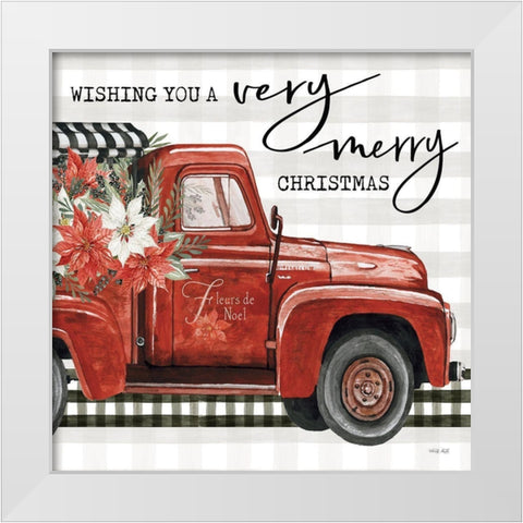 A Very Merry Christmas White Modern Wood Framed Art Print by Jacobs, Cindy