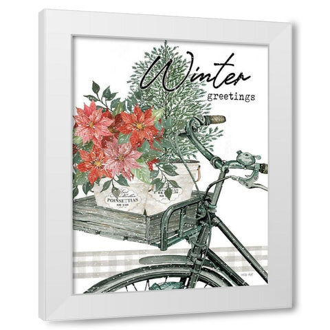 Winter Greetings White Modern Wood Framed Art Print by Jacobs, Cindy