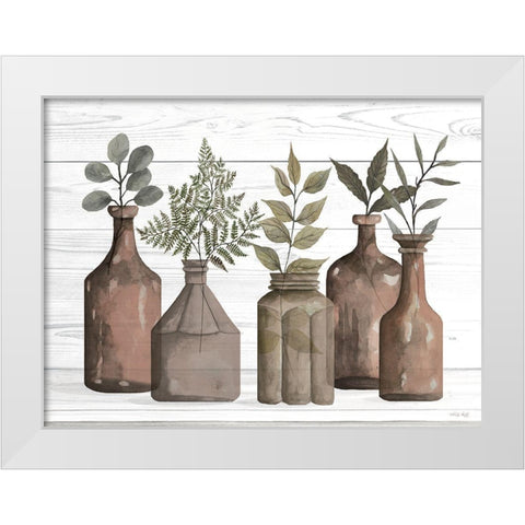 Cappuccino Bottles II White Modern Wood Framed Art Print by Jacobs, Cindy