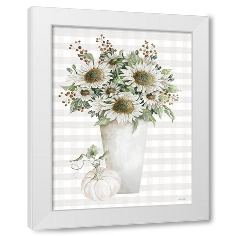Fall Sunflowers II White Modern Wood Framed Art Print by Jacobs, Cindy