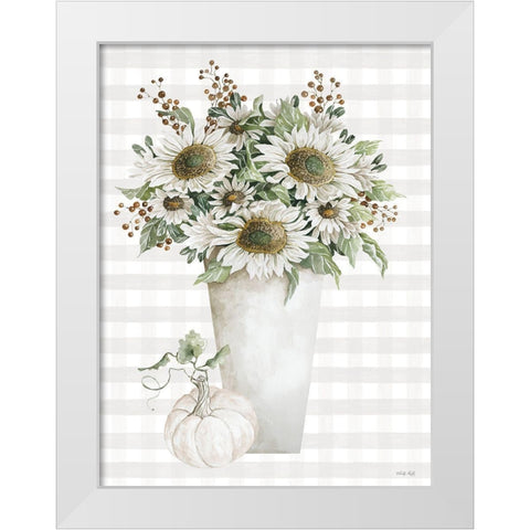 Fall Sunflowers II White Modern Wood Framed Art Print by Jacobs, Cindy