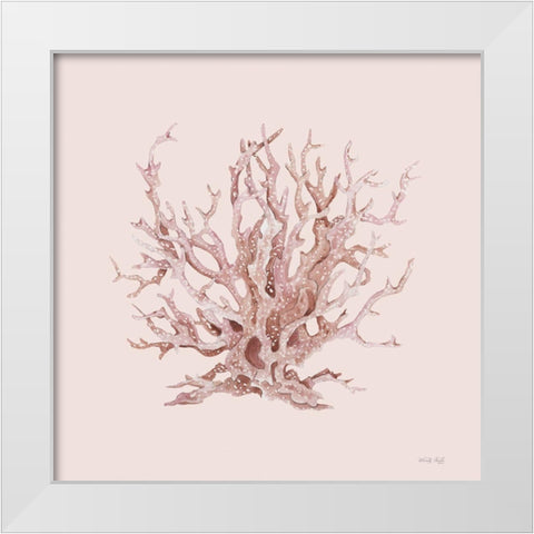 Pink Coral I White Modern Wood Framed Art Print by Jacobs, Cindy