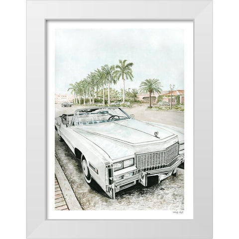 Beach Day Parking Spot White Modern Wood Framed Art Print by Jacobs, Cindy